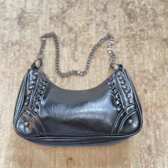 Handbags - Elegant Black Studded Shoulder Bag